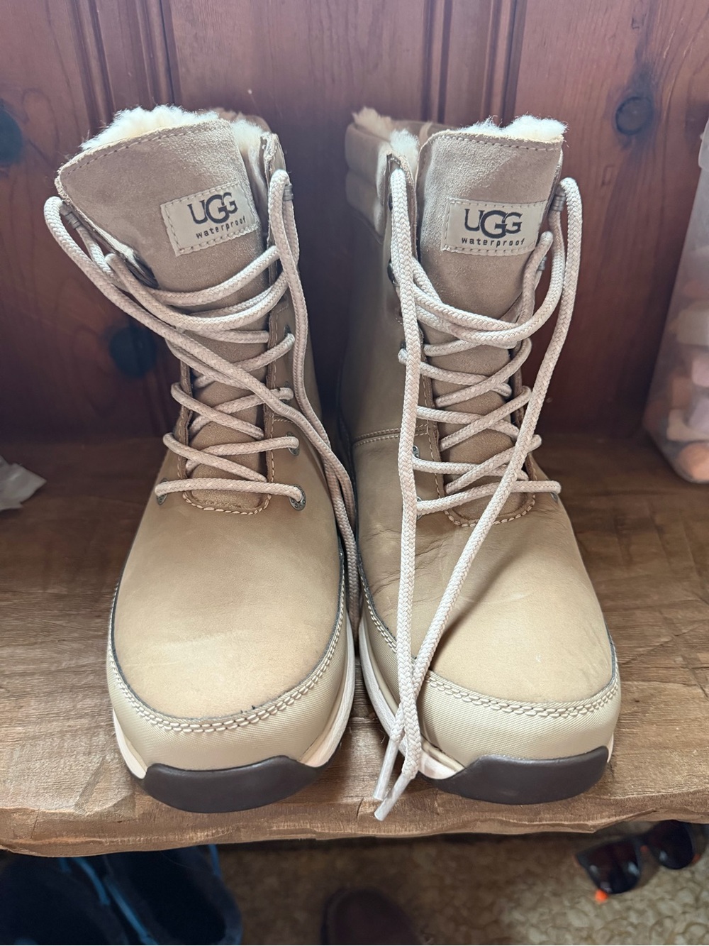 UGG Women's Lace-Up Waterproof Boots in Tan